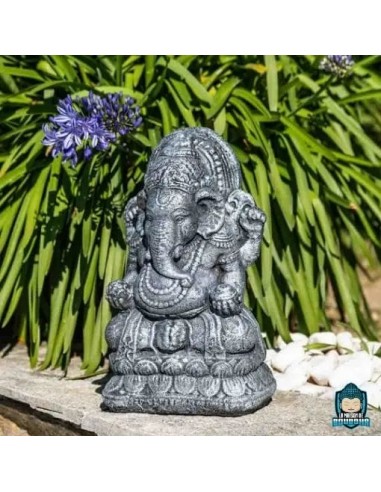 Statue Ganesh Résine Gris Patiné de votre