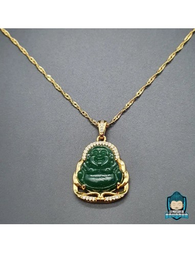 Pendentif Bouddha en Jade et Or pas cher