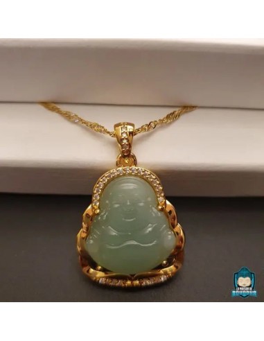 Pendentif Bouddha Jade Vert Clair en stock