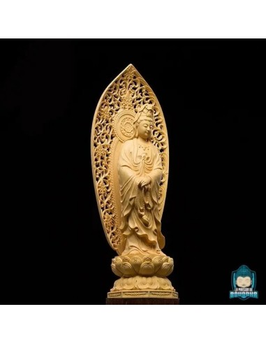 Statue Bodhisattva Guanyin En Buis pas cheres