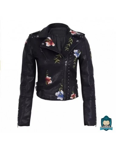 Veste cuir ethnique noir pour femme suggérées chez