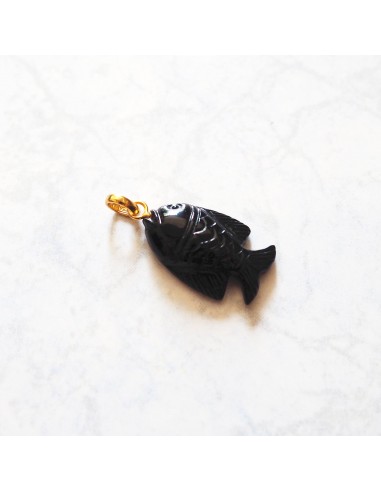 Charms Lucky Fish - Onyx noir de la marque