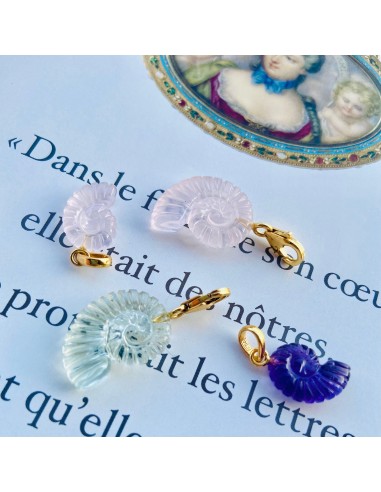 Charms Ammonite Shell - Petit - Quartz Rose la chaussure