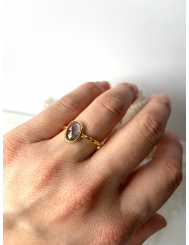 Bague Alani T 56 en quartz rutile noir sur le site 