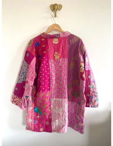 Kimono patchwork Brodé Unique Rose Foncé Comment ça marche