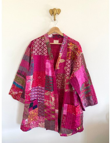 Kimono patchwork en Soie Rose 4 à prix réduit toute l'année