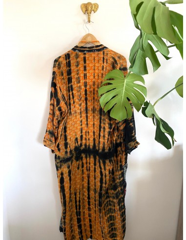 Kimono long vintage Tie & Dye en Soie N°36 outlet