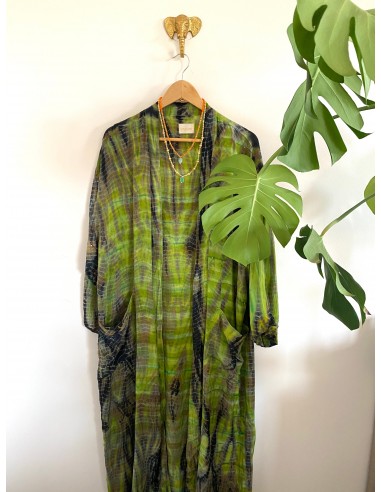 Kimono long vintage Tie & Dye en Soie N°42 JUSQU'A -70%! 