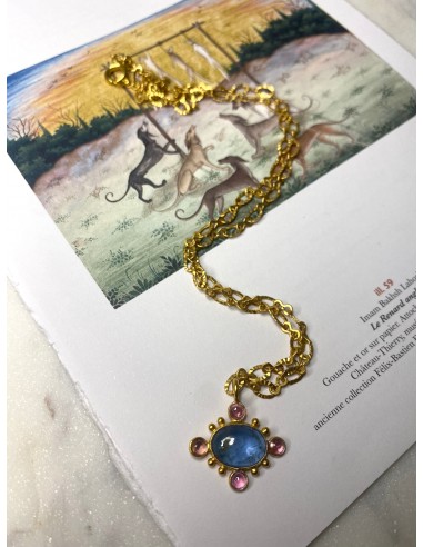 Collier en aigue-marine et tourmaline II la colonne vertébrale