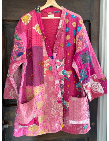 Kimono patchwork Brodé Unique Rose 34 le concept de la Pate a emporter 