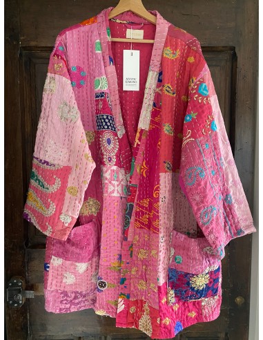 Kimono patchwork Brodé Unique Rose Foncé 101 Amélioration de cerveau avec