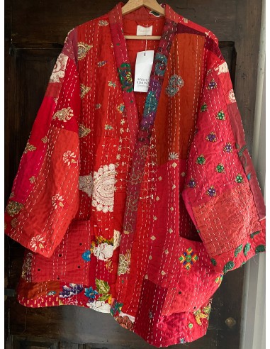 Kimono patchwork Brodé Unique Rouge  105 2024