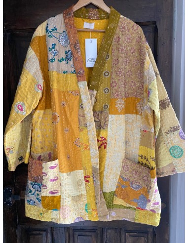 Kimono patchwork Brodé Unique Jaune 106 livraison gratuite