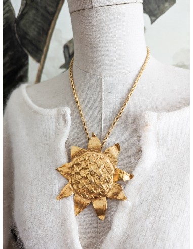 Collier/broche tournesol solde