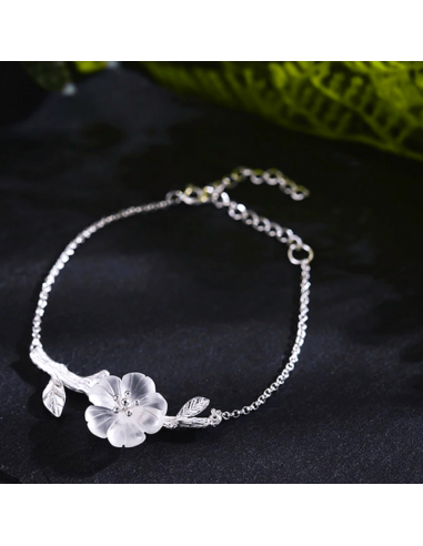 Bracelet en pierre de Cristal de roche et Argent basket pas cher