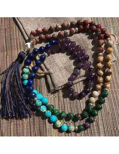 Collier Bracelet Mala énergie positive "7 chakras" Les êtres humains sont 