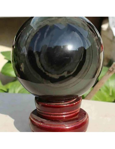 Esfera extremamente rara feita de pedra de obsidiana de olho celestial real sélection de produits