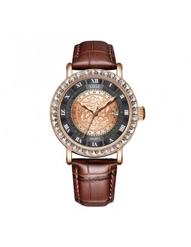 LIGE Sun Dial - Montre Homme Motif Victorien Cuir Marron vous aussi creer 